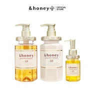 [DEEP MOIST 3 STEPS] &HONEY DEEP MOIST SHAMPOO 440ML +  TREATMENT 445G + HAIR OIL 100ML (แชมพู+ทรีทเ