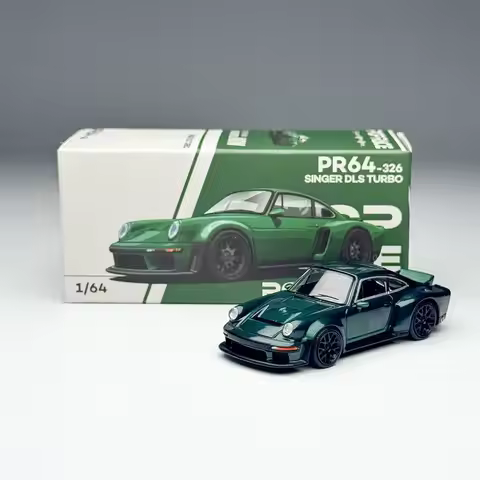 POP RACE 1:64 Porsche 911 Singer Turbo Metal Green Alloy Car Model