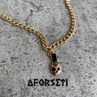 Chain NECKLACE "SKULL GOLD" NECKLACE/PENDANT/PENDANT/CHAIN NECKLACE/Y2K/GOLD NECKLACE/Men's CHAIN NECKLACE/TITANIUM NECKLACE/UNISEX/CHARM/FASHION Accessories/NECKLACE