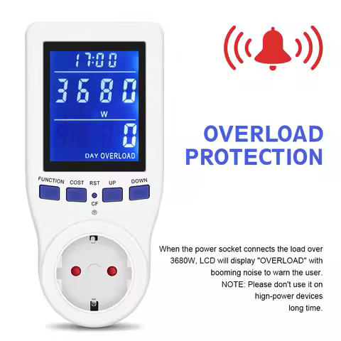 Plug Power Meter Energy Monitor Electricity Usage Volt Amps Watt kWh Consumption energy monitor powe