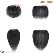 ANEMONE 100% Human Hair Bangs, 10/15cm Clips in Real Hair Bang Cover, Invisible Hair Toupee Fringe E