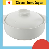 Takeda Corporation [Tabletop Nabe, Earthenware Pot, Direct Fire] White 30×27×9.6cm Clay Pot 9 Go Whi