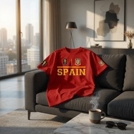 Men's Spain Football distro T-shirt 24s CottonWanita Casual World Cup T-shirt