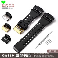 Strap Suitable for ga100 Watch Strap Black Gold Strap 120GD100G8900 Men's Matte Glossy Accessories
