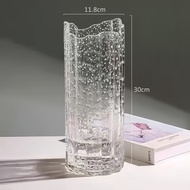 Irregular Water Ripple Glass Luminous Vase Water Nourishing Flowers Lucky Bamboo TV Cabinet Dining-t