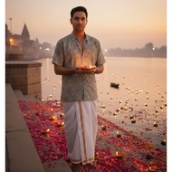 Versatile Short Length Men Cotton Kurta (Printed Pattern) Dhoti Not Included
