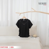 Áo thun nữ YOUNGER BY CARDINA chất liệu cotton vai chờm đính dây kim loại 5YATC10