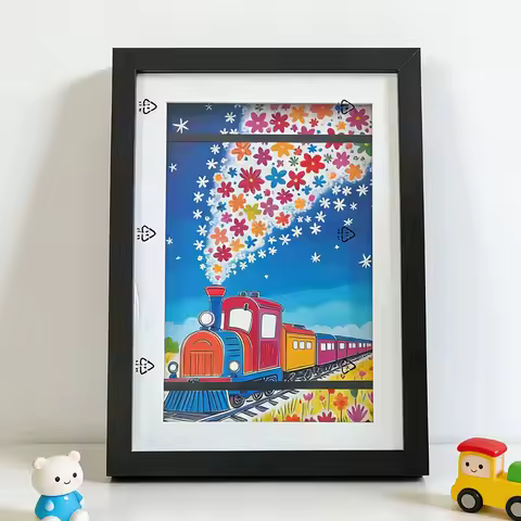 1Pc A4 Flip Photo Frame Kids Art Frames Children's Photo Frame Art Oil Painting Storage Children's P