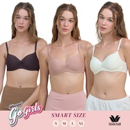 Wacoal Go Girls Smart Size Easy Matching Bra บราไร้โครงวาโก้ เซท 3 ชิ้น รุ่น WB3Y41 คละสี (BT-CR-OT)