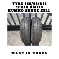 ☼☃▥Tyre 155 / 65 / R13 Kumho Sense S11 Tyre / Tayar / Tire