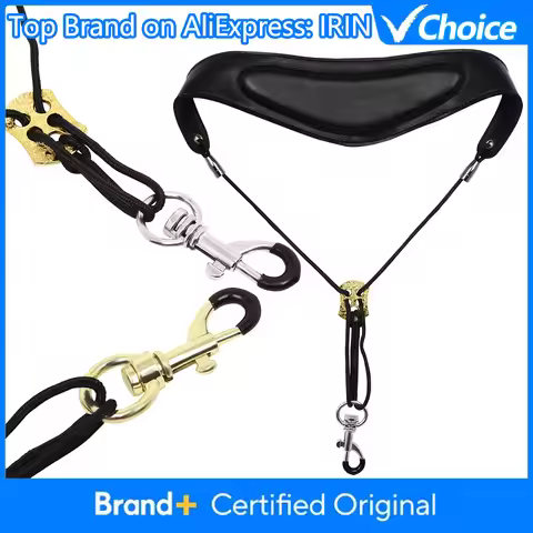 IRIN Saxophone Strap F-75 Sax Black Leather Shoulder Strap Belt for Alto/Tenor/Soprano Saxophone Win