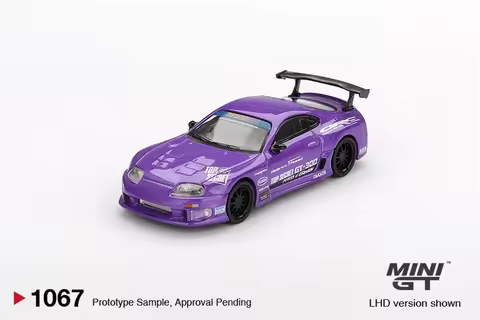 MINI GT 1:64 Top Secret Supra A80 GT-300 Purple Diecast Model Car