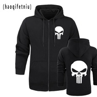 Fashion Creativity Plus Size Hoodie Trombone Sports Wear The Punisher Skull Zipper Drake Men Printin
