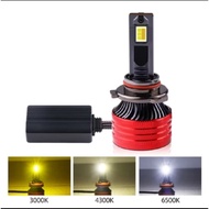 Led H4 . H11 . H16 . H8 .HB3 . HB4 . H7 . H11 . HiR2 . 3 colors 55Watt super bright . 3-color Led