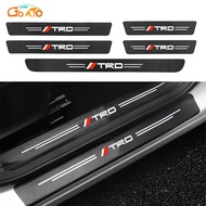 GTIOATO For TRD Carbon Fiber Car Door Sill Protector Auto Trunk Protection Sticker Car Threshold Strips Sticker Car Accessories For Toyota Sienta Hiace Vios Corolla Altis Prius Alphard Camry Harrier CHR Yaris Cross Vellfire Rav4