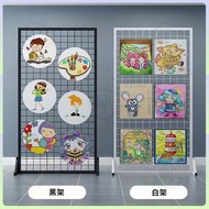 Iron grid floor stall jewelry rack vertical floor wire mesh kindergarten works display rack storage 