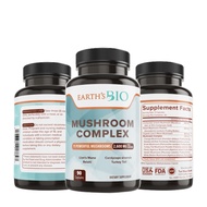 Mushroom Supplement Complex 2,600 mg per Serving, 90 Caps, with Organic Lion's Mane Mushroom, Turkey
