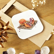 【紅豆餅】手繪美食杯墊/鶯歌陶瓷吸水杯墊/陶瓷杯墊/方形杯墊