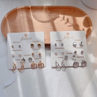 Limeky 7-pair circle earring Set