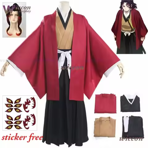 Tsugikuni Cosplay Yoriichi Costume Wig Anime Cosplay Kimono Comic Event Halloween Party Japanese War
