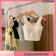 Msia Ready Stock🔥T2316 Plain Vest Suspender Crop Top Sports Sleeveless Top