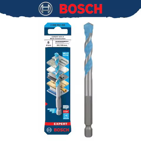 BOSCH 2608902265 EXPERT HEX-9 Multi Construction Drill Bit 8mm 100mm For Concrete Soft Tiles High Ha