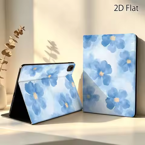 Blue Watercolor Flowers Popular For Huawei MediaPad MatePad Pro Air 10.8 T5 T10S M3 M6 M5 C5e SE 11 