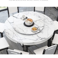 Simple Solid Wood Marble Dining-Table Household Folding Dining Table Marble Dining-Table Dining Tables and Chairs Set Hot Pot Induction Cooker Dining Table