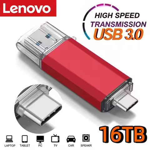 Lenovo 16TB 2 In 1 OTG USB Flash Drive 3.0 Type C 8TB 2TB Pendrive For iPhone Samsung Huawei Xiaomi 