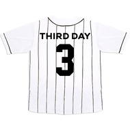 MT792Q Oversized Baseball Shirt Sports Jersey Men's Casual Instadry "Vertical Logo TD 3" White