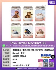 [預訂]~BANDAI 蓬鬆的掌上小動物系列(小鳥) (REPEAT) (原盒12pcs) (302106)只須先付訂金 貨到才須付餘下金額 (預計2026年1月到貨)