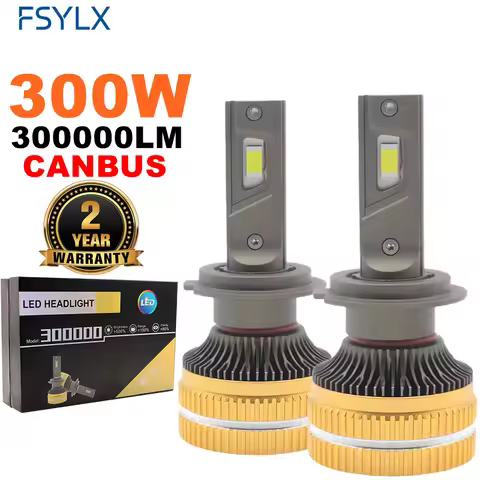 300W H7 LED Headlights 300000LM 6000K Super Bright White Light 12V Car Headlight Bulbs H1 H7 H8 H11 