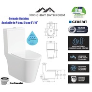 Model WC with Tornado flush & Geberit toilet bowl soft closing seat cover with Free Delivery