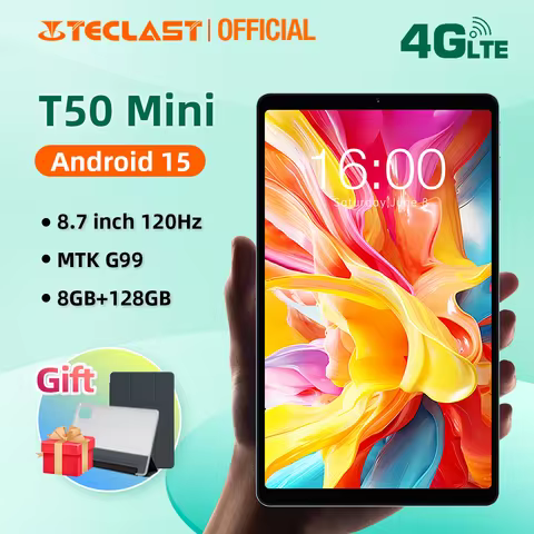 Teclast T50 Mini Android 15 Tablet 8.7" IPS 120Hz G99 8-core Max 20GB(8GB+12GB Expansion) RAM 128GB 
