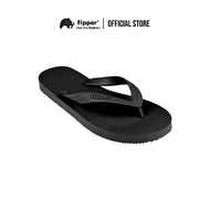 Fipper Selipar Basic M Getah Black- Fipper Slipper Basic M Rubber Black