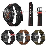 Line Leather Strap Huawei Watch GT 2 46MM Honor Magic Watch 2 46MM - Black