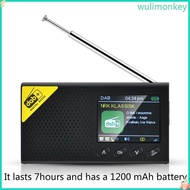 WU 2 4inch LCD Display Portable  Digital Radio DAB DAB+ FM Receiver Rechargeable Lightweight Home FM