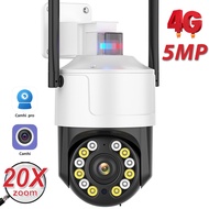4G Security IP Camera 5MP HD 20X Zoom Outdoor WIFI PTZ Camera AI Auto Tracking Red Blue Warning Light Video Surveillance Camhi