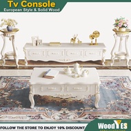 WOODYES Tv Console Cabine Tv Cabinet European Style Pastoral Fashion Gold Painted Base Cabinet Solid Wood / Tv Consol;e