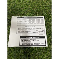 STICKER PETI RANTAI EX5 DREAM / STICKER CHAIN CASE EX5 DREAM