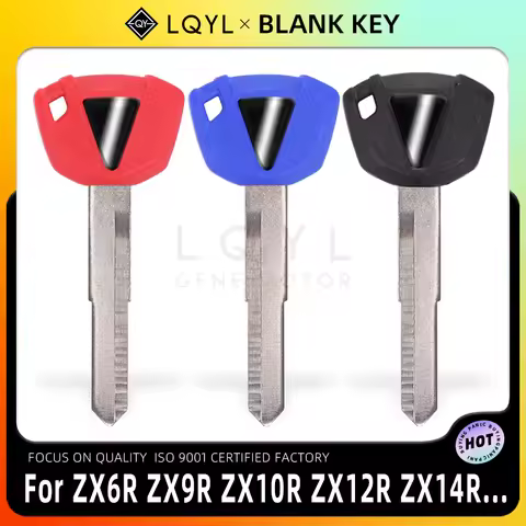 LQYL New Blank Key Motorcycle Replace Uncut Keys For Kawasaki ZX6R ZX9R ZX10R ZX12R ZX14R ZZR1400 Ni