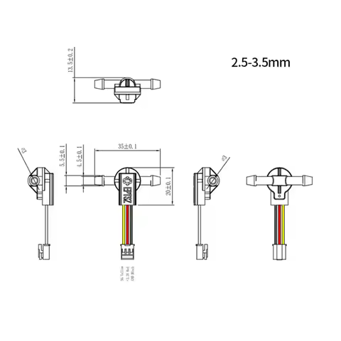 Pipeline Liquid Level Sensor Optical Water Flow Sensor for 4-5mm ID Tube 3.3V-5V Liquid Detection fo