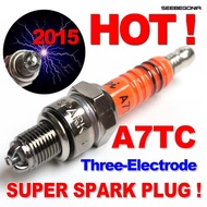 [SEEB] 1Pc Spark Plug A7TC A7TJC 3 Electrode GY6 50cc-125cc Moped Scooter ATV Quads