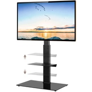 Universal TV Stand Height Adjustable Floor TV bracket with Two Storage Shelves 32-65 inches for Sams