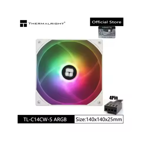 Thermalright TL-C14CW-S 14CM Computer Case CPU Cooling Fan 5V 3PIN ARGB Motherboard Synchronization 