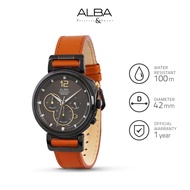Jam Tangan Pria Alba Signa Quartz Leather AT3D69 AT3D69X1 Original