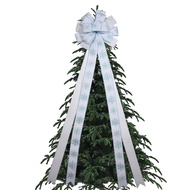 Big Size Snowflake Christmas Decorations Overlock Wire Linen Ribbon Bow Tie Ribbon Holiday Bow Ribbo