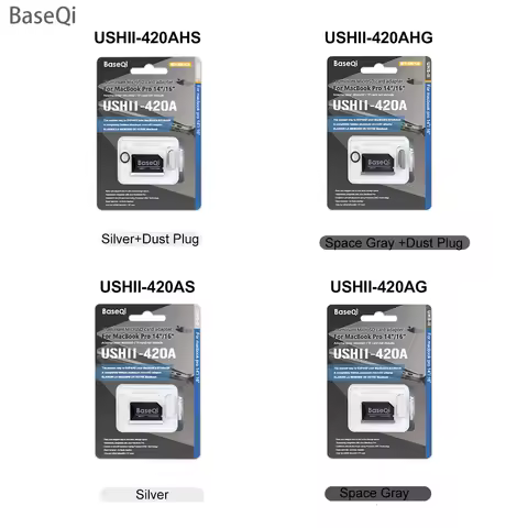 BaseQi for MacBook Pro 14inch 16inch M1/M2/M3/M4 Micro sd Card Adapter Aluminum Mac Pro Mini Drive C