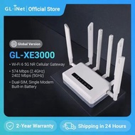 GL.iNet Puli AX GL-XE3000 Wi-Fi 6 5G NR 蜂窩路由器，便攜式雙頻（2.4GHz）和 2402Mbps（5GHz），雙 SIM 卡槽，6400mAh 電池，Open