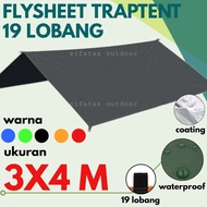 TENDA HITAM Flysheet 3x4 / Flysheet Tent hammock / traptent - Black, 3x4